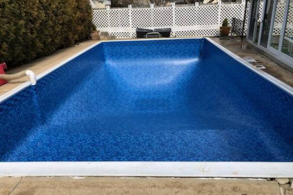 a newly installed perfect fit Garrett vinyl pool liner - Celtic Tile Schembri