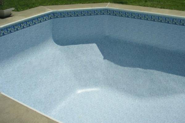 a newly installed perfect fit Garrett vinyl pool liner