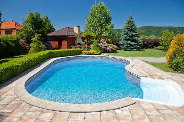 The pool with the garden