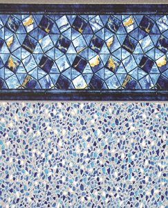 Stained Glass Tile/Sandy Beach inground pool liner pattern