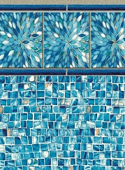 Sunburst Tile / Carnival inground pool liner pattern